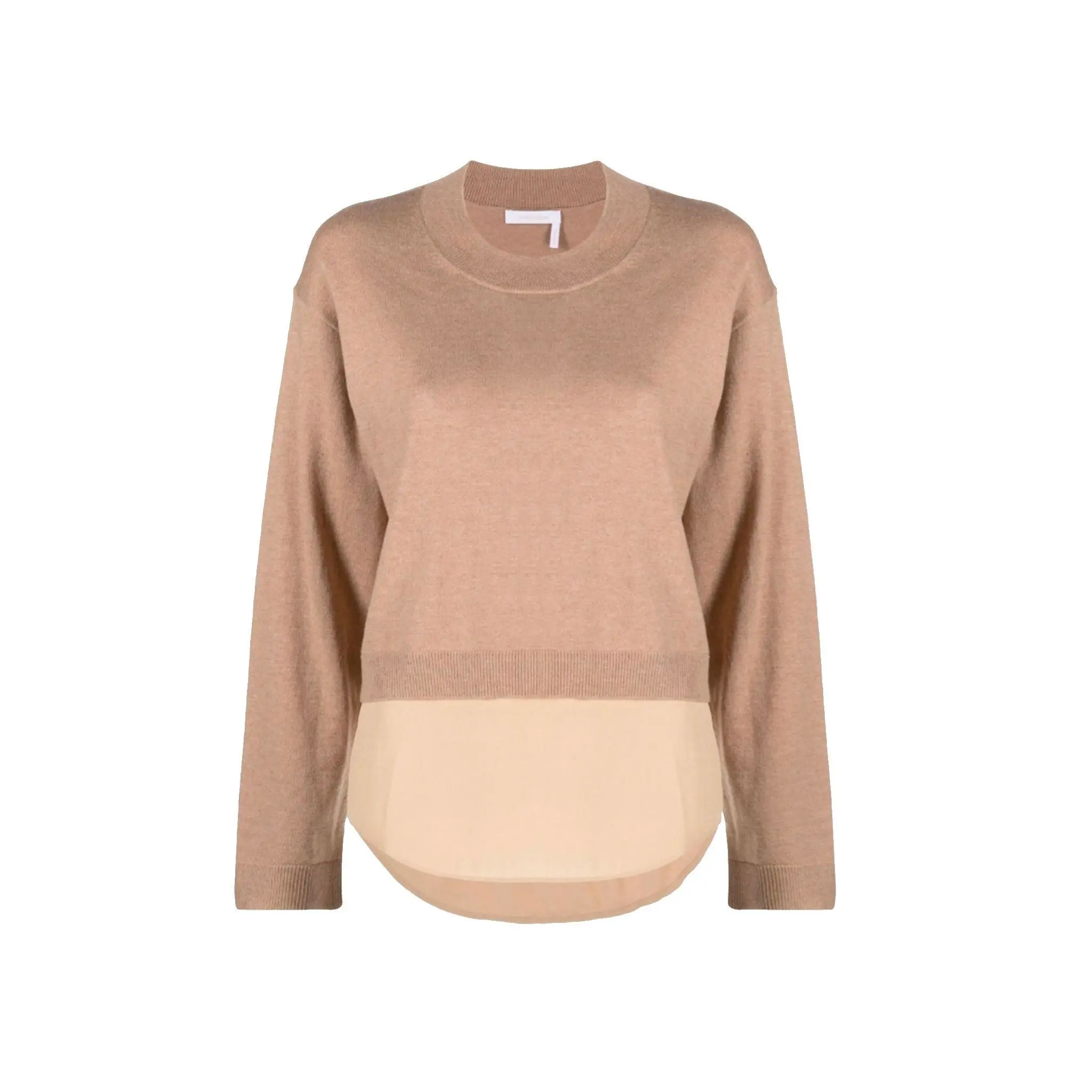 See by chloe - long sweater with slits wool online drawstring side tie round neck knit