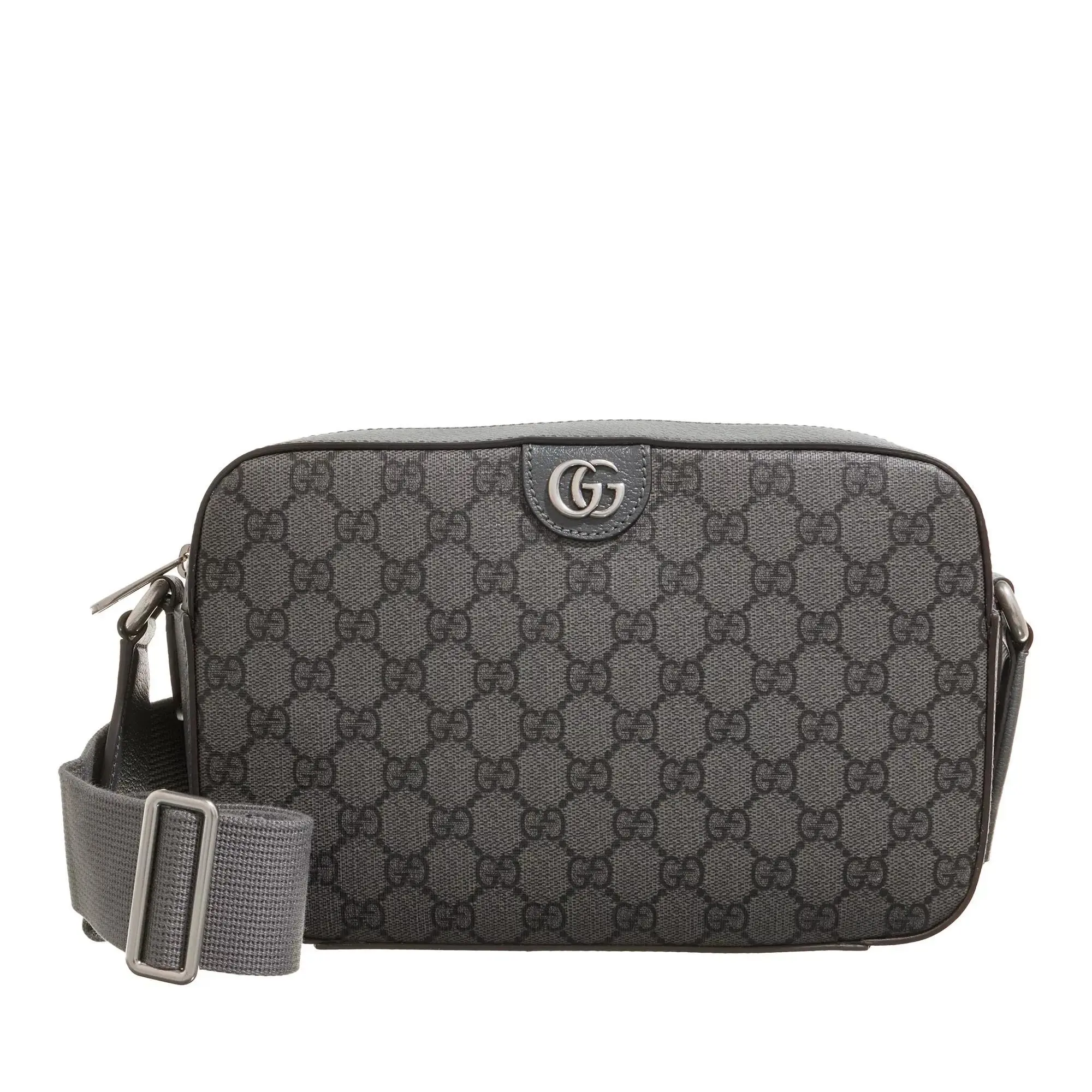 GUCCI - ORIGINAL Ledertasche - grau - genarbtes hochwertiges Leder - GG Details popular silber -++ TOP ++