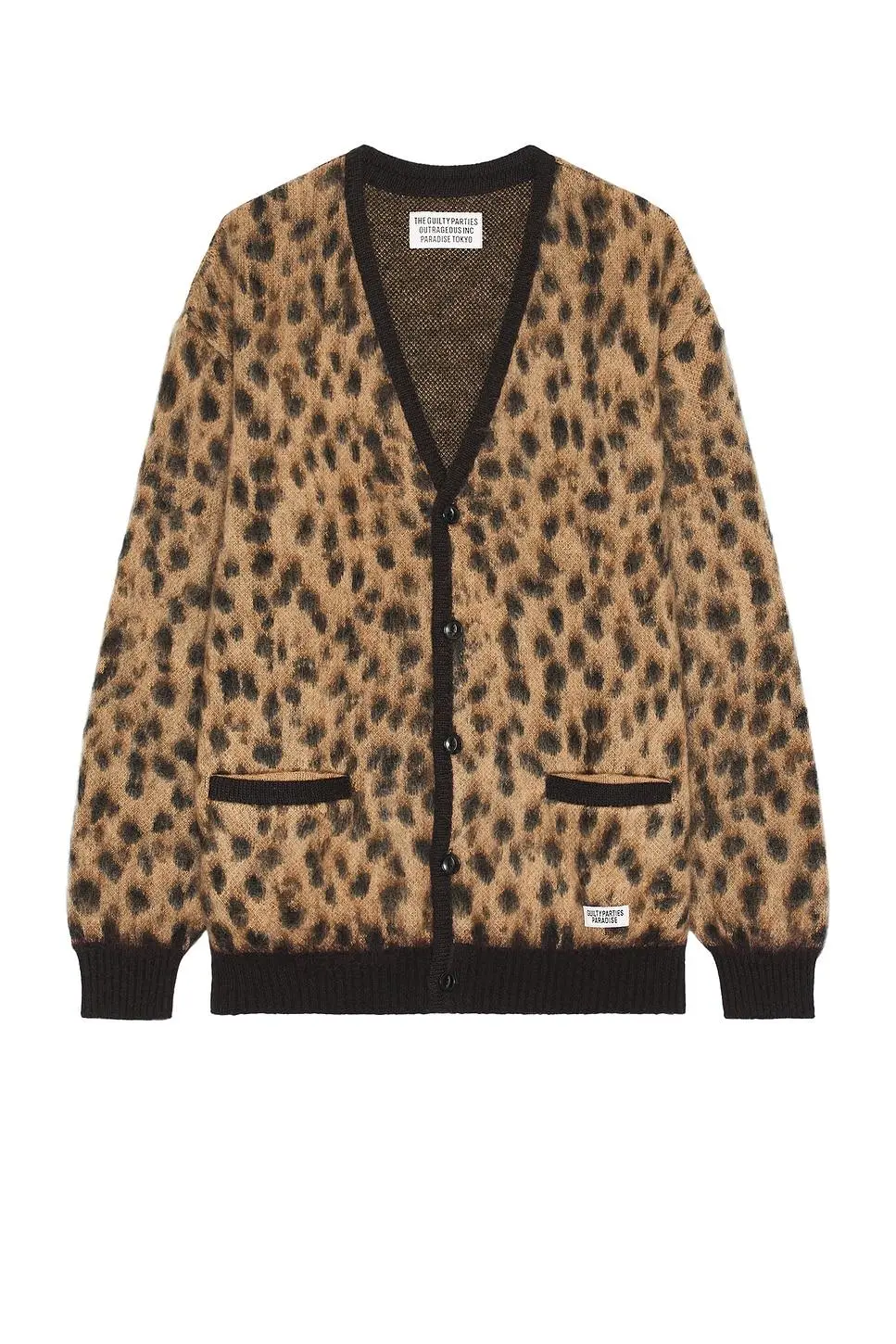 Compare prices for Wacko Maria Leopard Mohair Cardigan in Beige - Nude.  Size L (also in M, XL/1X) | Stylight