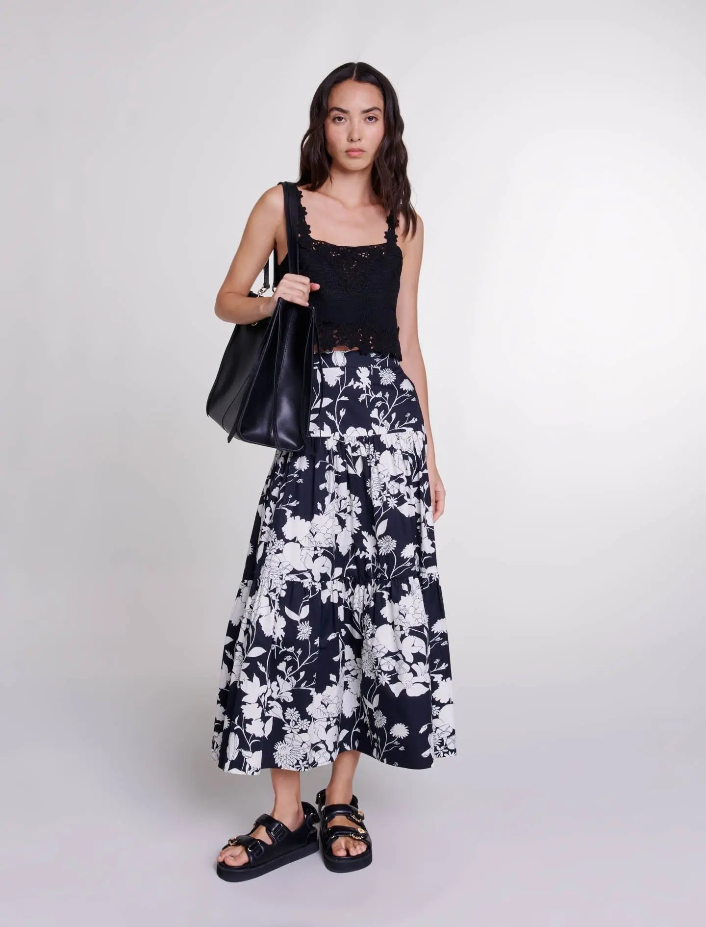 FENDI zip-embellished velvet maxi skirt - Blue