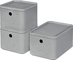 Aufbewahrungsbox Ordnungsbox quadratisch hellgrau 18 L  Beton CURVER