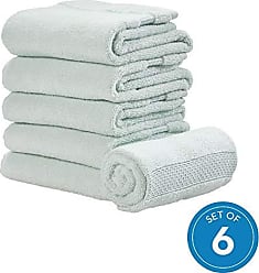 iDesign Set of 4 Bath Towels Large Embellished 100 Percent Cotton Guest Towels Soft Towels Set for Shower Bath and Sauna Light Blue