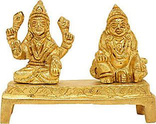 Exotic India ZCB88/ Lord Vishnu e Lakshmi Ji seduti sulla Statua Sheshnag Piccolo