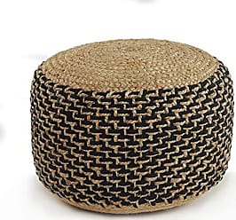 14X18 L.R Resources Array Isle Midnight Knitted Pouf Ottoman Navy