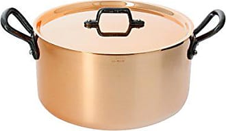 INOCUIVRE Oval Copper Stainless Steel Dish with 2 Brass Handles 14 x 10.5