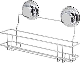 Cromato Lucido 13 x 10.5 x 10.5 cm Compactor Bestlock Magic Bath Porta Sapone con Inserto Plastica Bianco Metallo