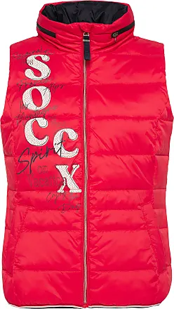 Orders Soccx Daunenweste rot Schriftzug gestickt Casual-Look