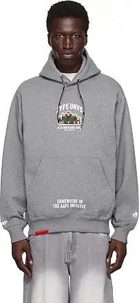 NWT AAPE BATHING APE 2024 Grey Removable Patch Zip Hoodie