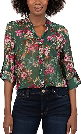 PINKO Mary Jane Top hot chiffon sleeveless floral blouse green multicolor size 4