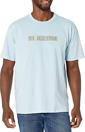 Volcom Men's Fast Script Short Sleeve T Shirt Stone Blue Clothing Apparel Ska...