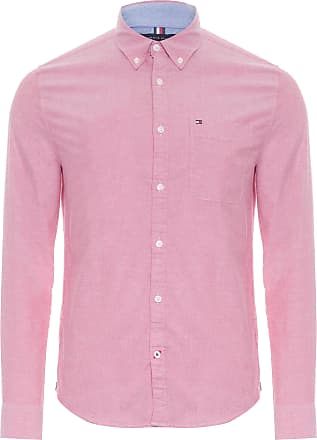 camisa tommy hilfiger rosa masculina