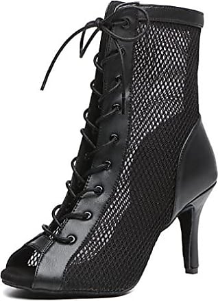 MINITOO L300 Chaussures de danse latine à lacets en daim pour homme Talon standard 2,5 cm 