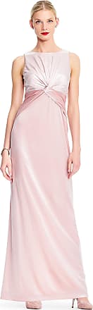 Adrianna Papell Womens Plus Size Halter Twisted Waist Column Long Dress, Blush, 22W