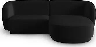 CXL by Christian Lacroix Sofá esquinero modular derecho 3 plazas de terciopelo negro