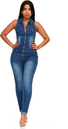 FONMA Women Denim Jeans Jumpsuit Solid Button Pockets Sleveless Slim Mini Jumpsuit 