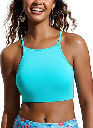 Camis CRZ Yoga Womens Swimsuit: High Neck Racerback Padded Top