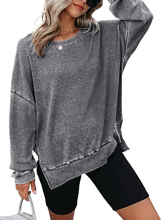Womens Oversized Hoodie Solid Color Soft Long Sleeve Sweatshirt