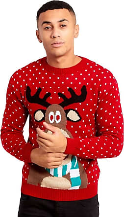 mymixtrendz Men Christmas Novelty Knitted Reindeer to The Pub Xmas Jumper Sweater Top S-2XL