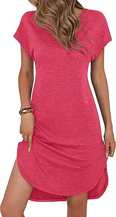 SOLY HUX Women Plus Size Casual Summer Dress Cold Shoulder 3/4 Sleeve Short  Tshi