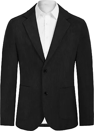 Alizeal Men's Casual Suit Jacket Sports Coat Business Suit One Button,  Black-S at  Men's Clothing store