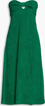 Zimmermann Strapless cutout cotton-blend terry midi dress - Green - 0