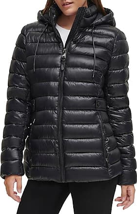DKNY Womens Down Shiny Puffer Coat Black Size PM – La Style Inspo