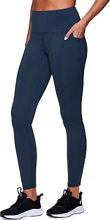 POP Fit Womens Navy Blue Floral Design Full Length Leggings w/Pockets- Sz  Medium