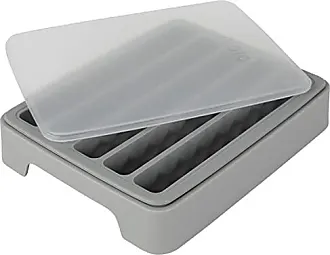 Tovolo King Cube Ice, Single Tray with Lid, Oyster Gray