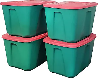 Met Lux 6 Quart Brine Buckets, 10 Square Marinating Containers - with Volume Markers, Built-in Handles, Clear and Red Plastic Dough Rising Buckets, FR