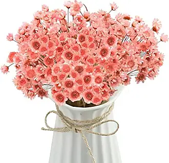 Artificial Potted Flowers Pink, Small Ceramic Vase Fake Flower Plants  Desktop Decoration Indoor for Home and Office, Faux Flowers Hydrangea  Decora for