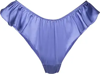 Purple Satin Flutter Thong Panties 