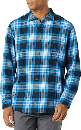   Essentials Men's Slim-Fit Long-Sleeve Plaid Flannel Shirt  (Limited Edition Colors), Black Blue Buffalo Plaid, X-Small : Clothing,  Shoes & Jewelry