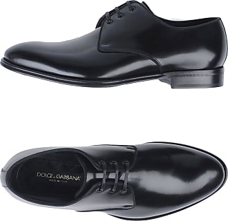 Dolce & Gabbana Leder Derby aus glänzendem kalbsleder mit schleifen in Schwarz Damen Schuhe Flache Schuhe Schnürschuhe und Schnürstiefel 