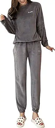 Survêtement Femme - Minetom - Casual Jogging Pyjama D'Intérieur - Manches  Longues - Gris Foncé