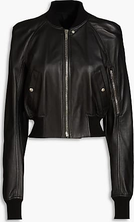 RICK OWENS Cropped quilted padded down leather jacket