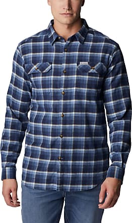 Fox Heavyday Flannel Shirt Long Sleeve - Blue/Tan Men's Medium