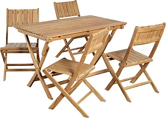 Conjunto de Mesa redonda y sillas plegables de teca para el jardín - Wanda  Collection