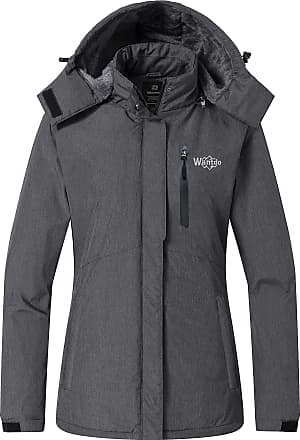 Wantdo Women's Outdoor Waterproof Mountain Ski Jacket Winter Snow Rain Coat  Red & Gray S 