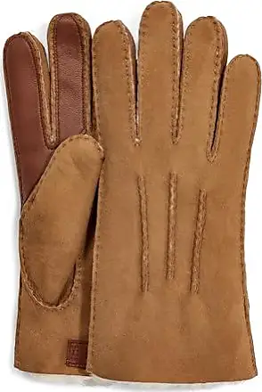 Soldes Gants homme - gants chaud - gants cuir et maille - marron