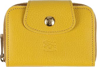 Women's coin purse in leather color blue denim – Il Bisonte