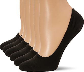 Hanes Womens 6-Pack Invisible Comfort Ballerina Liner, Solid Black, 5-9