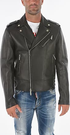 DSquared² full Patch Leather Biker Jacket in Black for Men Save 42% Mens Clothing Jackets Leather jackets 