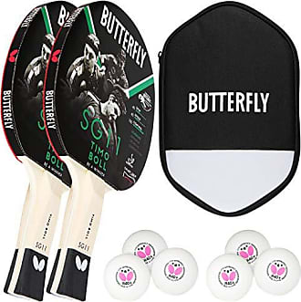 Butterfly Timo Boll Bronze 2 x Tischtennisschläger Tischtennisschlägerset 2 x 3*** ITTF R40+ Tischtennisbälle Tischtennis Hobby Set 2 x Tischtennishülle Drive Case 