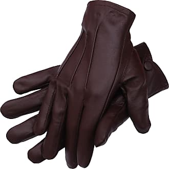 Mens Isotoner Leather Sherpasoft Gloves Dark Brown Size LARGE New! Pinecone 