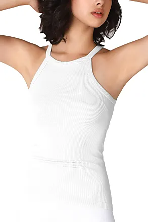 NIKIBIKI Women Seamless One Shoulder Ribbed Bralette, Made in U.S.A, One  Size (Almond) at  Women's Clothing store