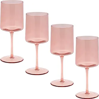 Slant Collections Set of 4 Stackable Wine Glasses, 8-Ounce, Pink/Orange