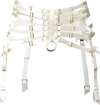 Bordelle webbed suspender belt - Neutrals