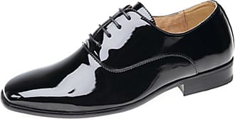Mens Goor Smart Patent Shoes Wedding Formal Suit Black M046AP