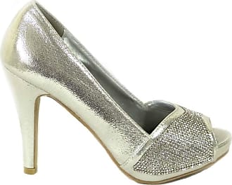 ladies women new silver diamante high heel platform court shoes size 3 4 5 6 7 8 