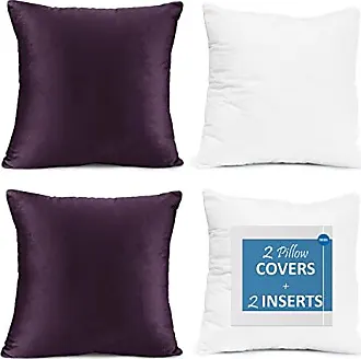 Soft Corduroy Striped Velvet Series Decorative Throw Pillow, 12 inch x 20 inch, Violet Purple, 2 Pack